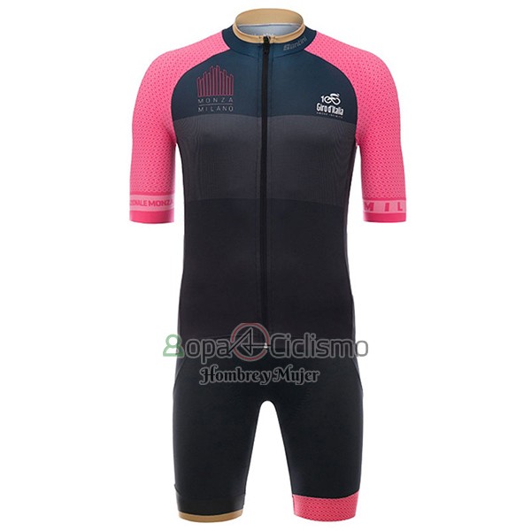 Giro d'Italia Ropa Ciclismo Culotte Corto 2017 Hombre Mangas Cortas Monza Milano Brown